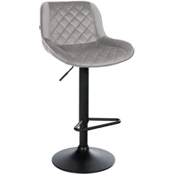 CLP Barhocker Kasson Samt   Farbe: grau, Material: Samt