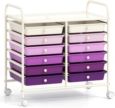 12-Drawer Rolling Storage Cart Mobile Utility Cart on Wheels
