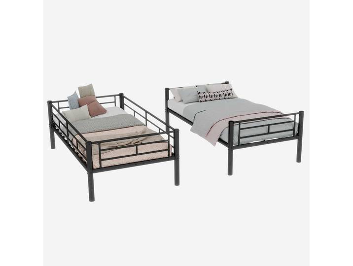 Stilvora Etagenbett 90/190 cm & 90/190 cm in Schwarz mit Leiter und Sicherheitsgeländer Metallbett, 90x190 cm, Babymöbel & Kindermöbel, Kinderzimmer & Jugendzimmer, Stockbetten