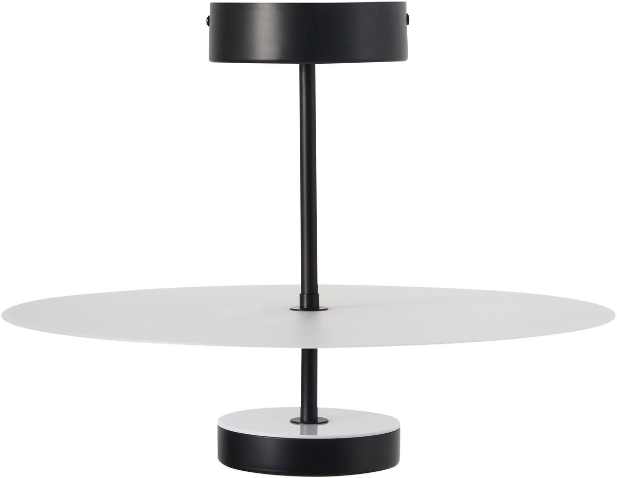 Beliani Moderne Hanglamp met Geïntegreerde LED Ring in Metaal Zwart