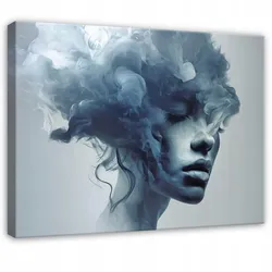 LEINWANDBILD Frau Gesicht Blau 100x70 cm