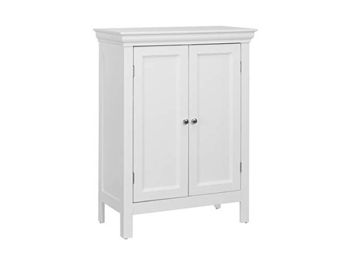 Teamson Home Meuble de Salle de Bain Rangement Blanc avec 2 étagères Porte Stratford ELG-676