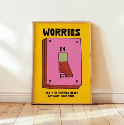 Inspire Picks Colorful Mental Health Wall Art Retro Inspirational Quote Poster (Frameless) 2 30x40cm Unframed
