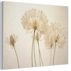 AKUSTIKBILD Sonnenlicht - Löwenzahn - Botanisch - Blumen Gemälde 80x60 cm