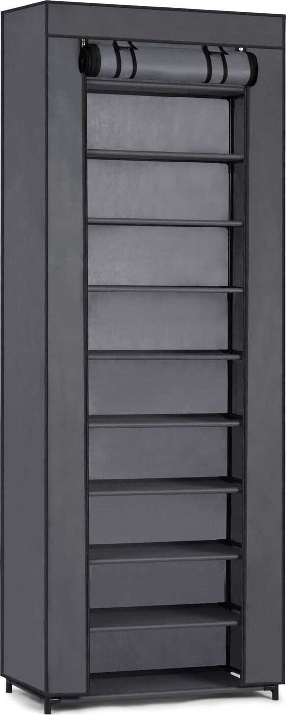 Massido 680200 schoenenkast van textiel, donkergrijs, B: 28 cm, D: 58 cm, H: 175 cm