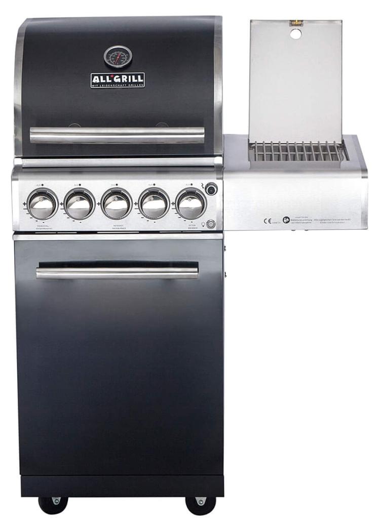 All'Grill MODULAR TOP-LINE-ALL'GRILL CHEF S - Grundmodel Black-Line - Edelstahl, 2 Brenner, 1 Seitenkocher