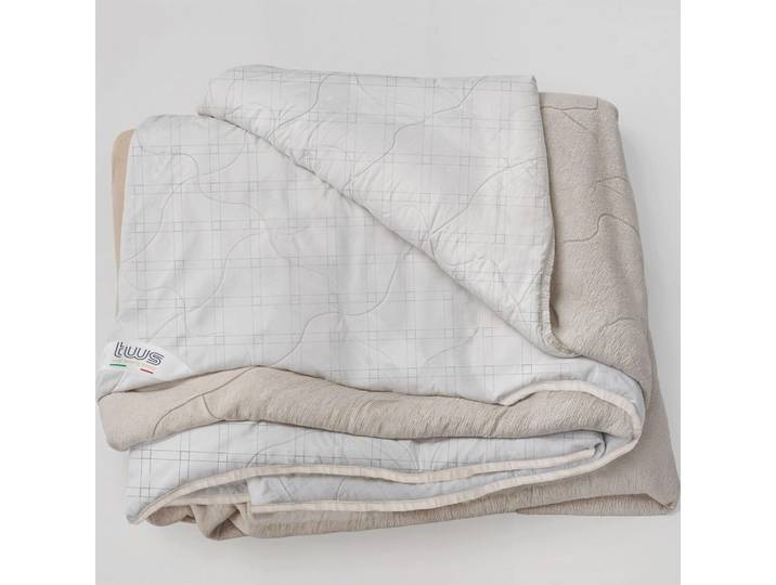 The White Stone Plaid aus Carbonfaser 200 x 200 cm ; Weicher Sofaplaid ; Wendbarer Antistress-Plaid, Weiß, Textil, Rechteckig, 200x200 cm, Made in Italy, Heimtextilien, Wohntextilien, Decken, Kuscheldecke