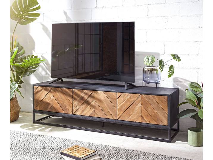 Meuble TV Famke 145 cm manguier teck 3 portes