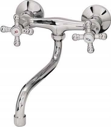 Diamond Retro wandkraan met draaibare uitloop voor de keuken