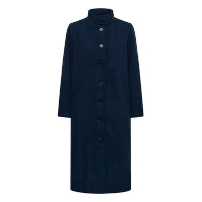 Wintermantel KAFFE "Damen Jacke KAfanny", Damen, Gr. 34, blau (midnight marine), Mäntel Wintermantel