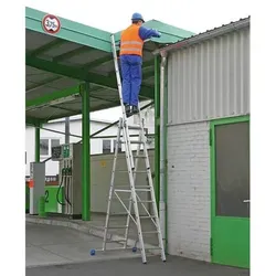 Vielzweckleiter aus Aluminium, mit 3 x 9 Sprossen