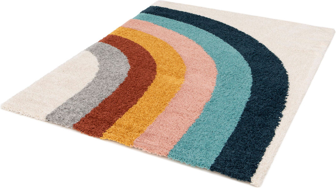 Blue Elephant Camilo Blue/Pink/Brown/Grey Rug Grey;Pink;Blue;Brown Rectangle 160 x 213cm