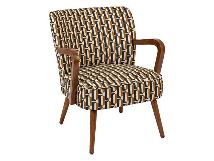 Fauteuil Chiara beige et noir - Atmosphera Créateur d'intérieur