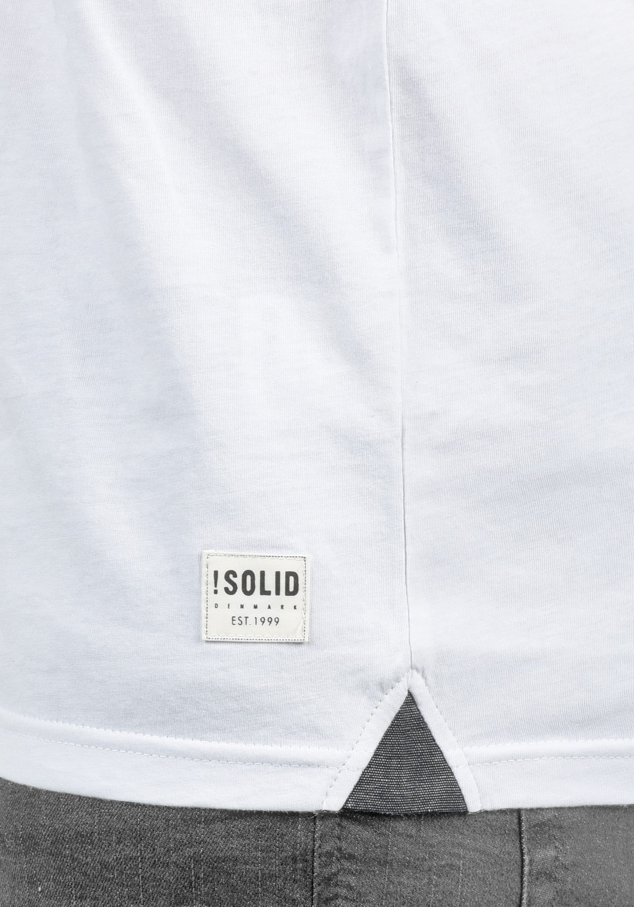 !solid Rundhalsshirt SOLID "Rundhalsshirt SDMalte", Herren, Gr. XL, grau (dar grau m), Obermaterial: 100% Baumwolle CO., Shirts Rundhalsshirt