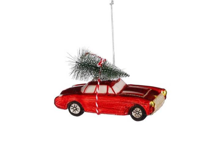 Mica Decorations kerstornament auto - papier - rood