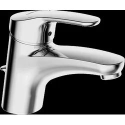 HANSA HANSAMIX Waschtisch-Einhand-Einlochbatterie, Energiesparvariante, mit Ablaufgarnitur Ausladung 141 mm Anschluss über Kupferrohre, 0109218300006