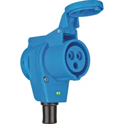 CEE-Winkelkupplung mit Schuko-Steckdose 230V/16A