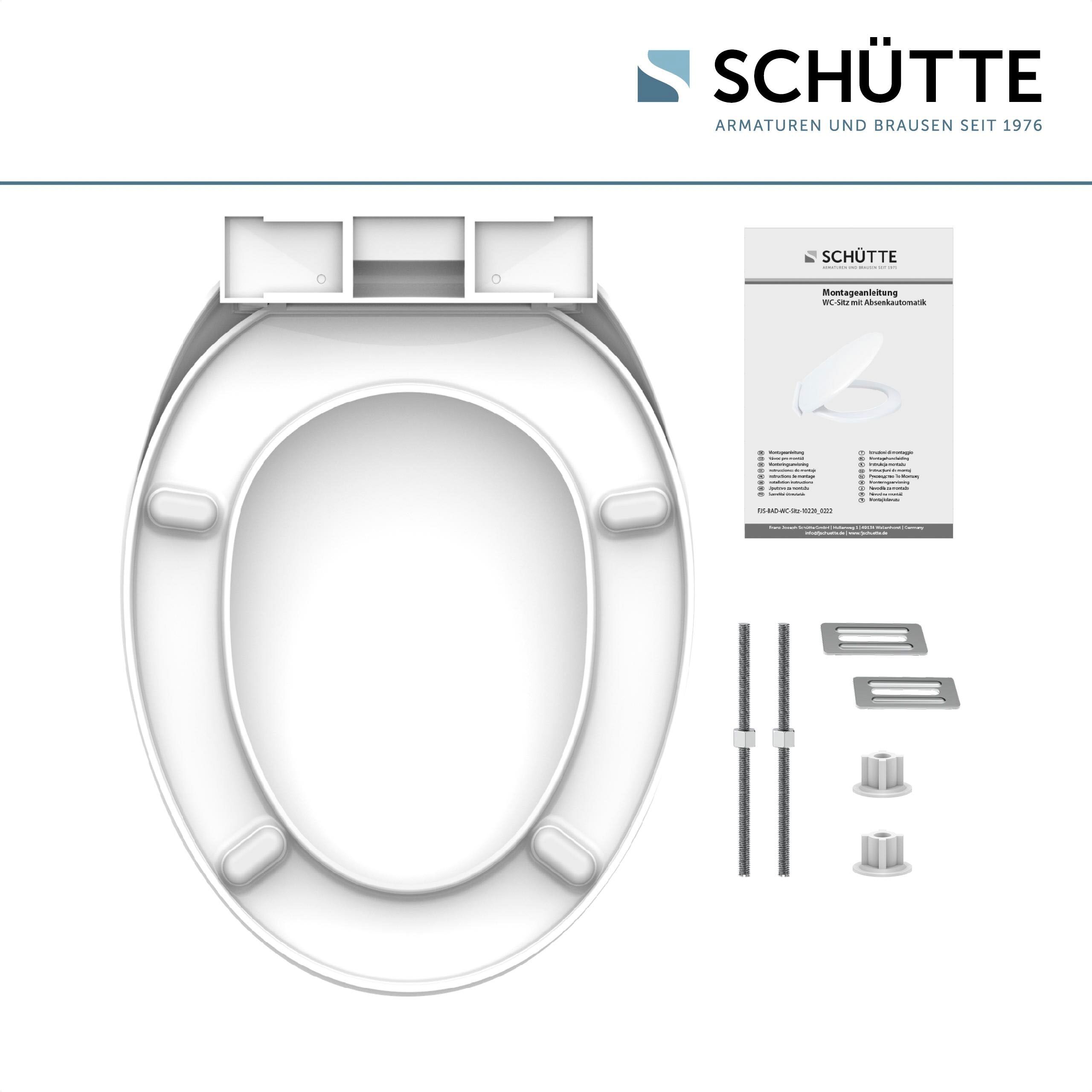 WC-Sitz SCHÜTTE "UNI", weiss (weiß), B:377cm L:470cm, Duroplast, WC-Sitze, WC-Sitz, Duroplast, Absenkautomatik weiß Einheitsgröße