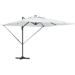 Helloshop26 - Rechteckiger Ampelschirm 286 x 284 x 270 cm mit 360°-Drehung für Garten Terrasse aus sandfarbenem Aluminium