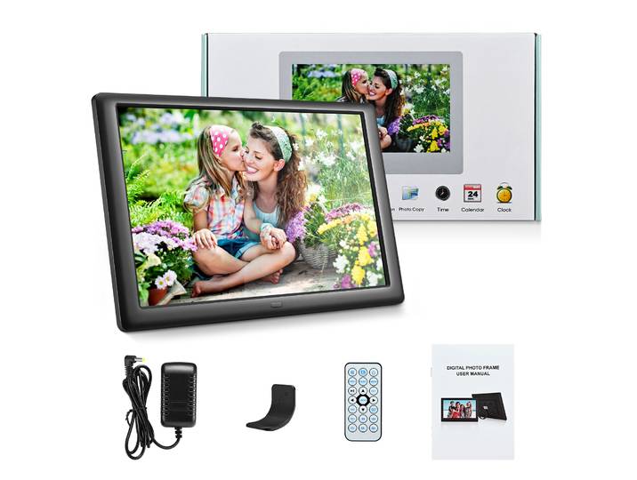Cadre Photo numérique 10 pouces IPS cadre Photo électronique Photo/musique/lecteur vidéo/calendrier/alarme carte or SD USB avec télécommande