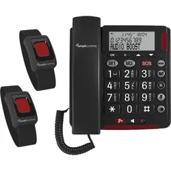 amplicomms BigTel 50 Alarm Plus Duo Analoges Telefon Anrufer-Identifikation Dunkles Grau