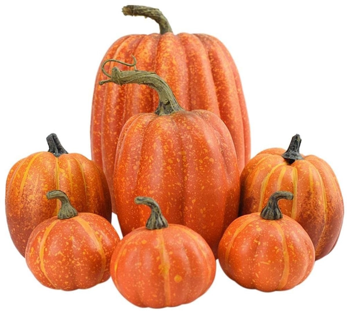 Dailygoods Set van 7 Kunstmatige Pompoenen voor Herfst en Halloween Decoratie