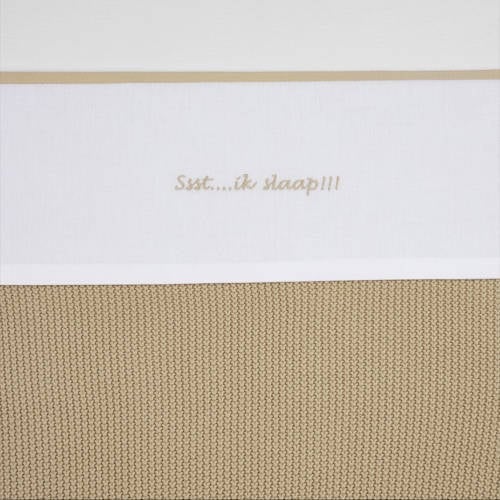 Meyco baby wieglaken Ssst...ik slaap!! Sand 75x100 cm