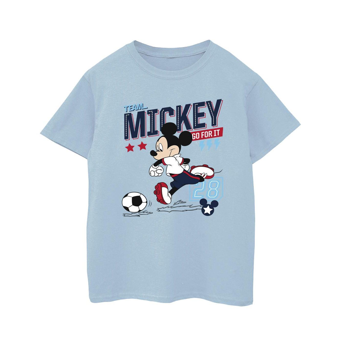 Disney Jongens Mickey Mouse Team Mickey Voetbal T-shirt (Babyblauw)