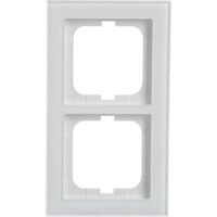 Rahmen zwei-fach, Designlinie Busch-axcent pur, Glas, glänzend, Schutzart IP20 weiß (glänzend), Retail