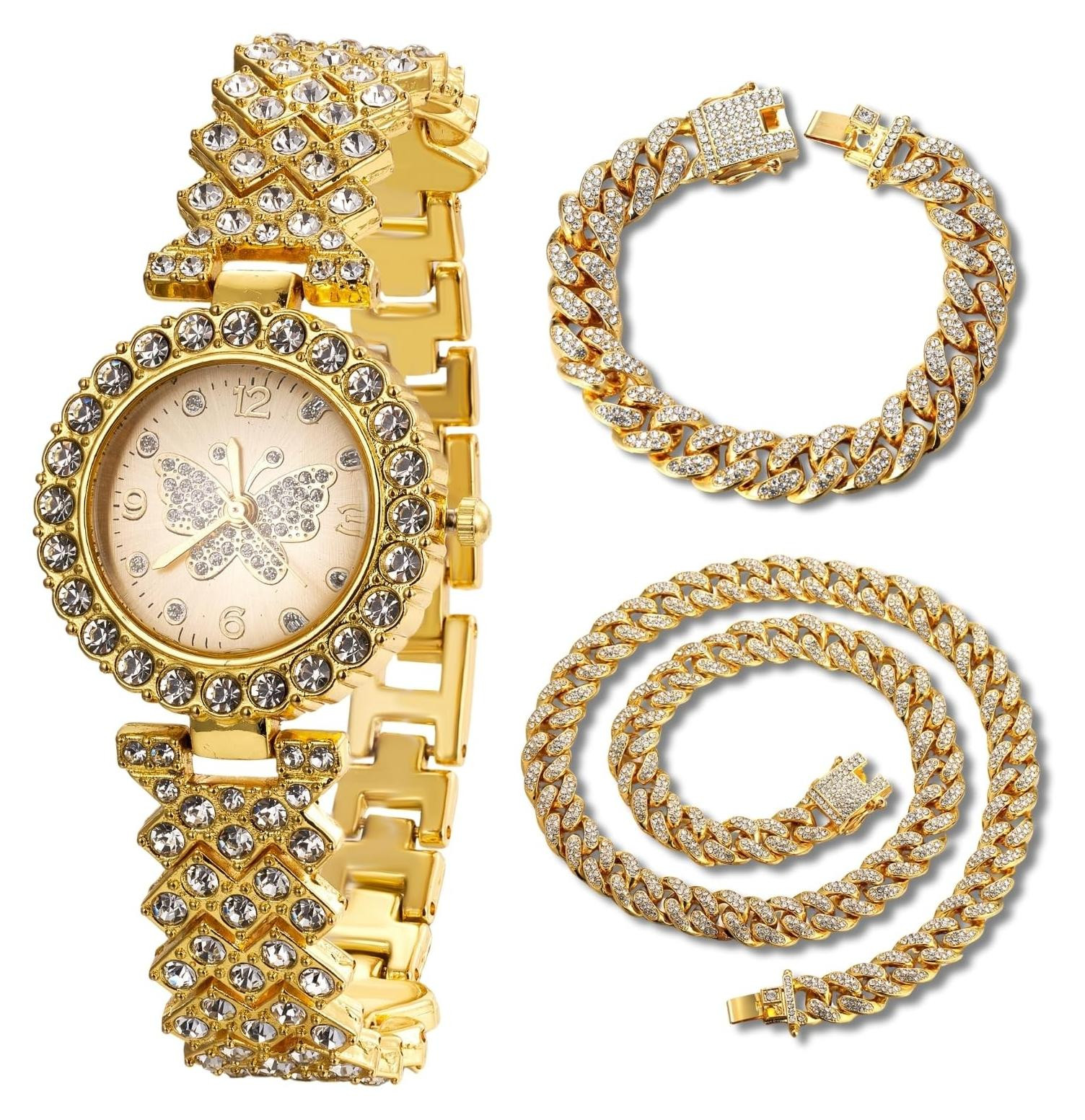 Merkloos Iced Out Horloge voor Meisjes en Tieners