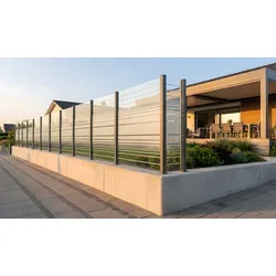 Glas Sichtschutzelement San Francisco 103 x 180 cm – Sichtschutzwand aus Glas, Satinato – rechteckiges Element – für Garten Windschutz & Trennwand