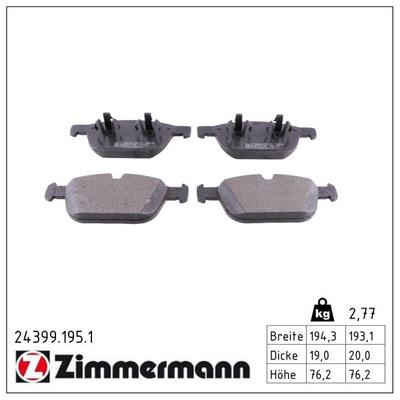 ZIMMERMANN Bremsbelagsatz, Scheibenbremse 243991951 Vorderachse für Volvo ASIA