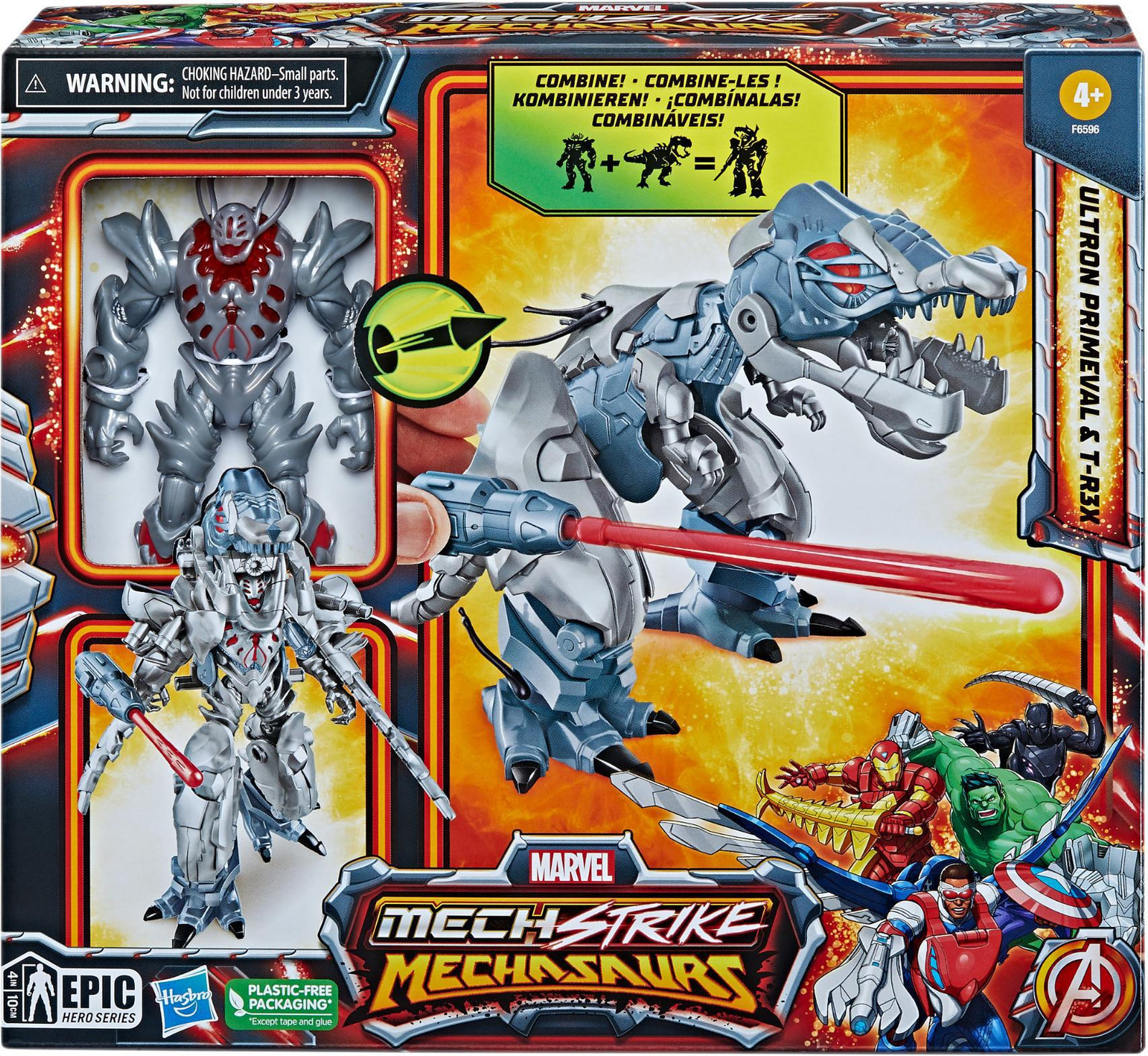 Marvel Mech Strike Mechasaurs Ultron Primeval met T-R3X speelgoedset