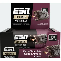 ESN - Designer Bar - Karton 12 x 45g RiegelDark Chocolate Salted Almond