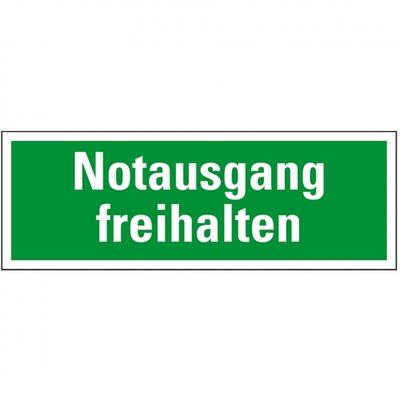 Aufkleber I Rettungszeichen Notausgang freihalten, praxisbewährt, Folie, selbstklebend, 297x105mm