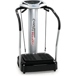 Crazy Fit Massage Fitness Vibrationsplatte inkl. Bänder Silber