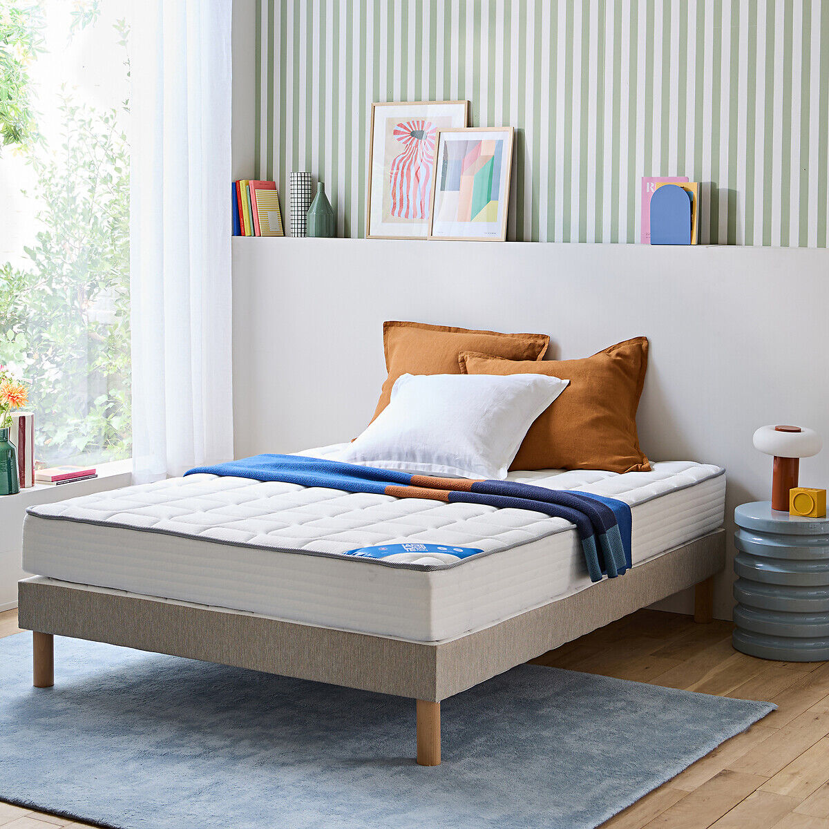 LA REDOUTE INTERIEURS Ensemble matelas 406 ressorts, soutien ferme, accueil moelleux et sommier