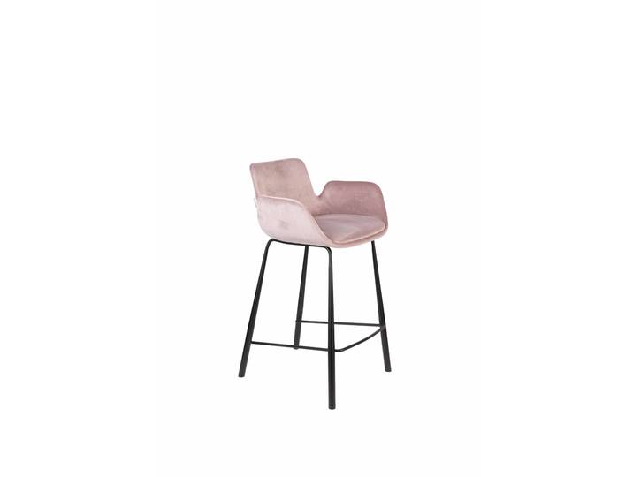 2er Set Zuiver Brit Barhocker Stahl/Polyester rosa
