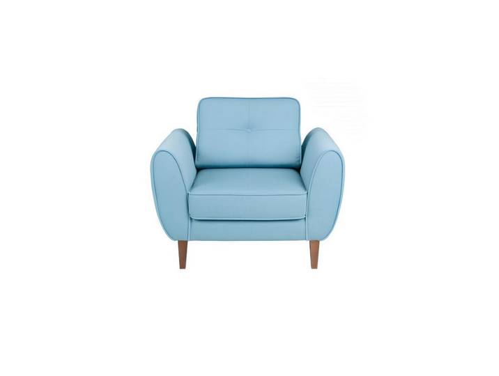JVmoebel Chesterfield-Sessel Eleganter Polstersessel in Blau mit Chesterfield-Design und Holzfüßen (Packung, Relaxsessel), Made in Europa