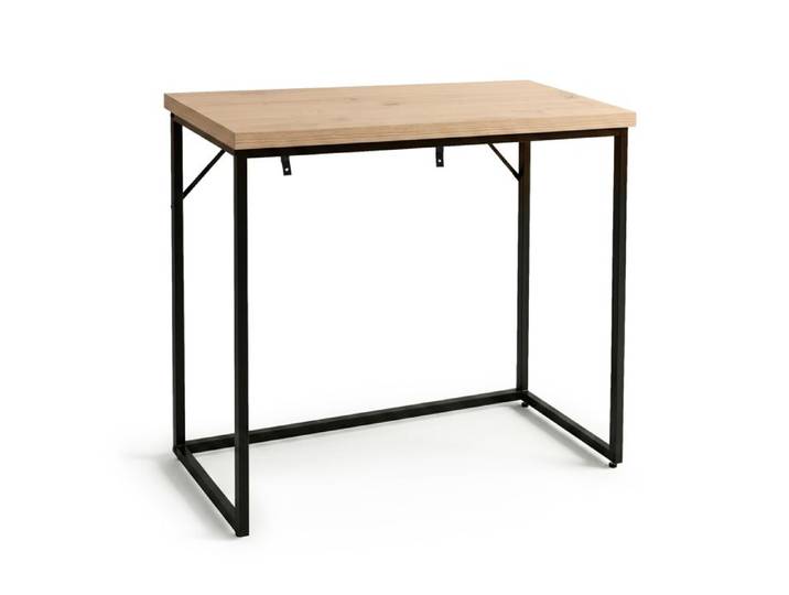 Table console style loft ORIGO 90 cm Chêne Artisan Pieds noirs