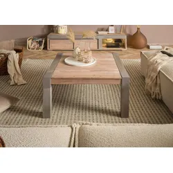 Couchtisch Akazie 85x85x45 beige lackiert Amsterdam #119