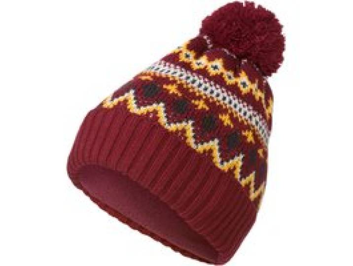 ESMARA® Bonnet en tricot chaud pour femme, avec pompon tendance (rouge)