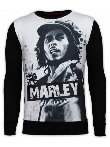 Local Fanatic Bob marley digital rhinestone sweater