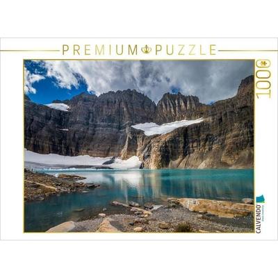 CALVENDO Puzzle Blick über de Upper Grinnell Lake zum Salamander-Gletscher | 1000 Teile Lege-Größe 64x48cm Foto-Puzzle für glückliche Stunden