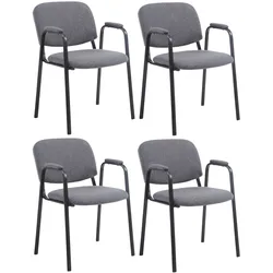CLP 4er Set Besucherstühle Ken PRO Stoff - Farbe: grau