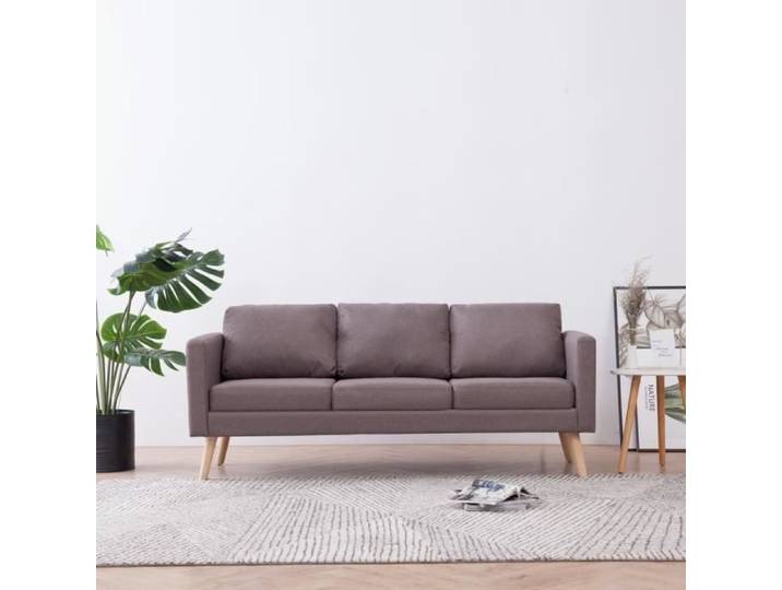 Luxe SOFA - DIVAN - Canapé à 3 places Tissu Taupe - EU17330
