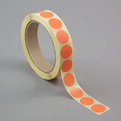 SPRINTIS Klebepunkte 13 mm, orange, 1000 Stück Markierungspunkte selbstklebend auf Rolle, Punkte Aufkleber aus Papier für Büro und Lager