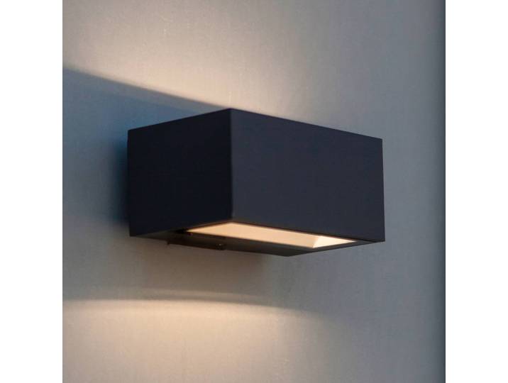 LUTEC Aussenwandleuchte GEMINI, alu / grau / zink, Aluminium, Modern, Wandleuchte außen