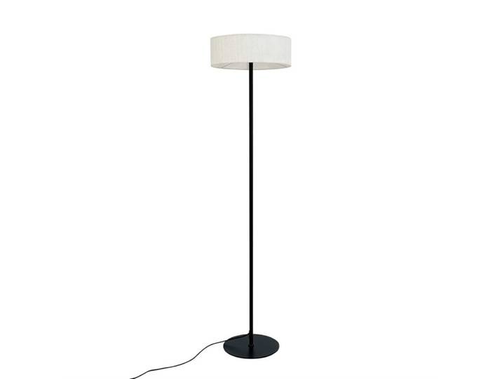 Lampadaire en métal et tissu noir/blanc
