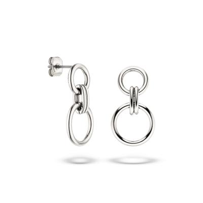 Paar Ohrstecker S.OLIVER "Schmuck Geschenk Edelstahl Ohrstecker The Soft Link", silber (edelstahlfarben), Ohrringe, Damen, 14mm, Edelstahl